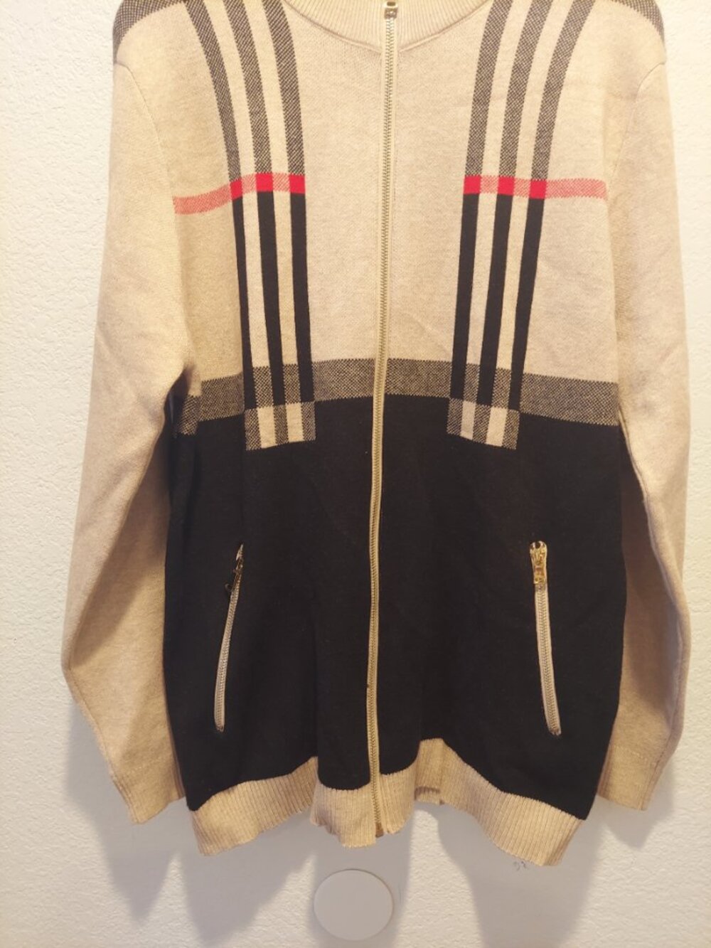 Pavini by Rocco Ravalli Plaid Zip-Front Cardigan Jacket - Picture 4 of 8